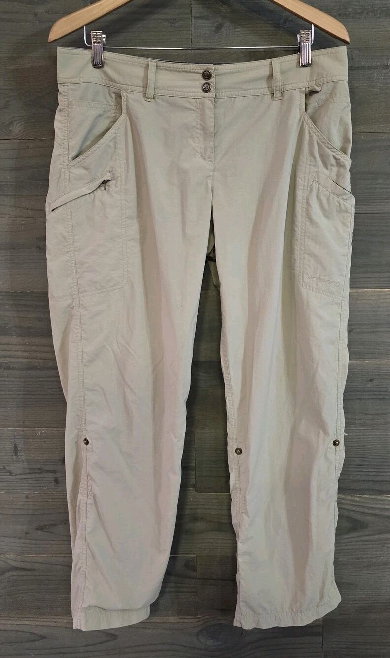 ExOfficio Womens Nomad Roll-Up Hiking Pants Beige Tan Size 10 2921-8077